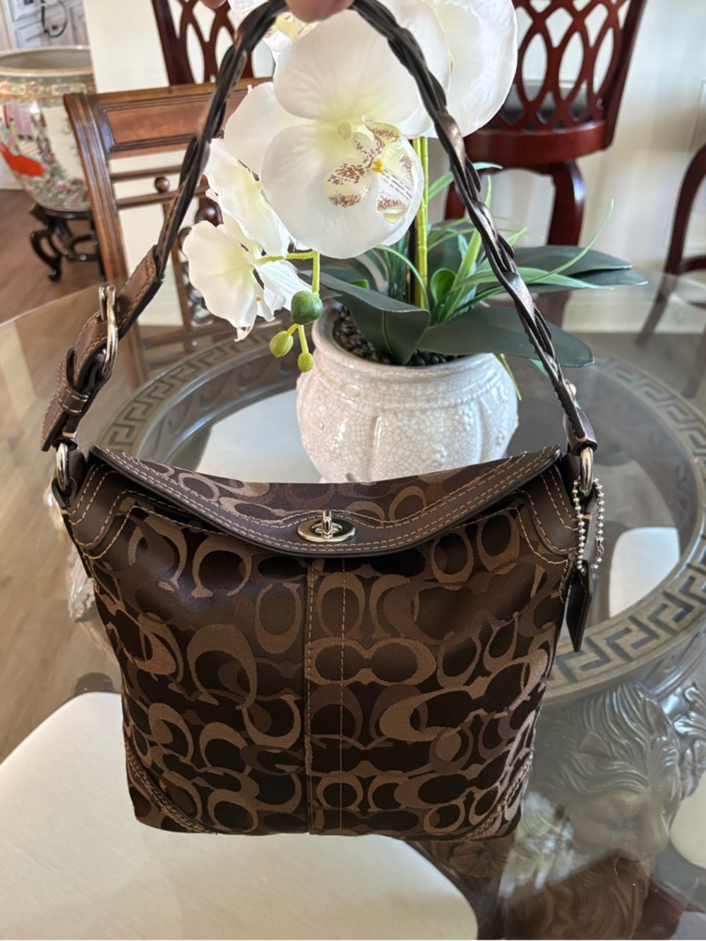 🤎🤎VINTAGE COACH CHELSEA SIGNATURE CHOCOLATE BROWN SHOULDER BAG!🤎🤎